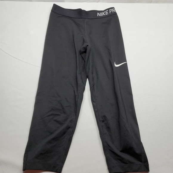 Nike Other - Nike Pro Dri-fit Compression Tights Capris leggings Youth Girls Large Black